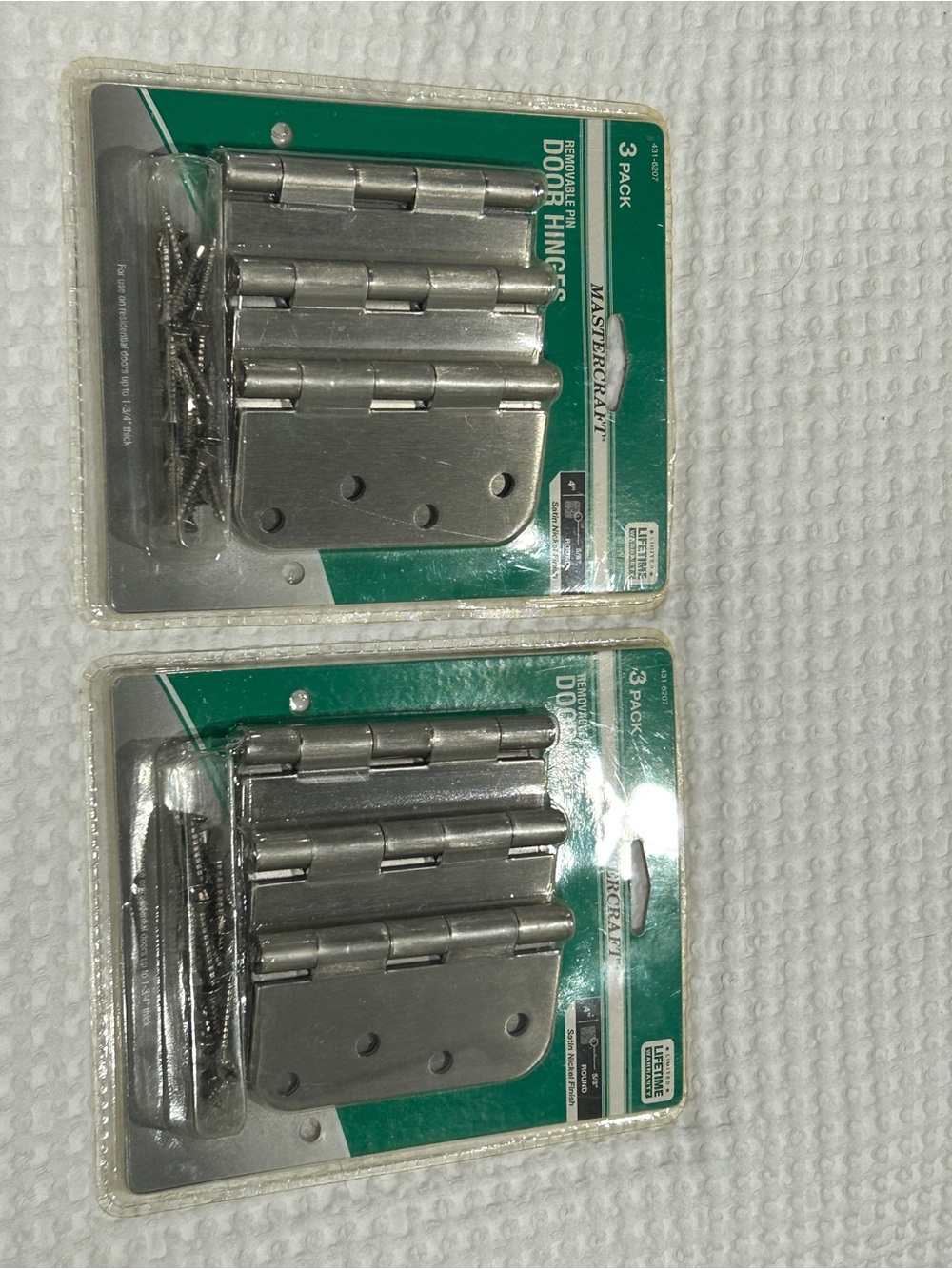 Silver Door Hinges - 3 Pack